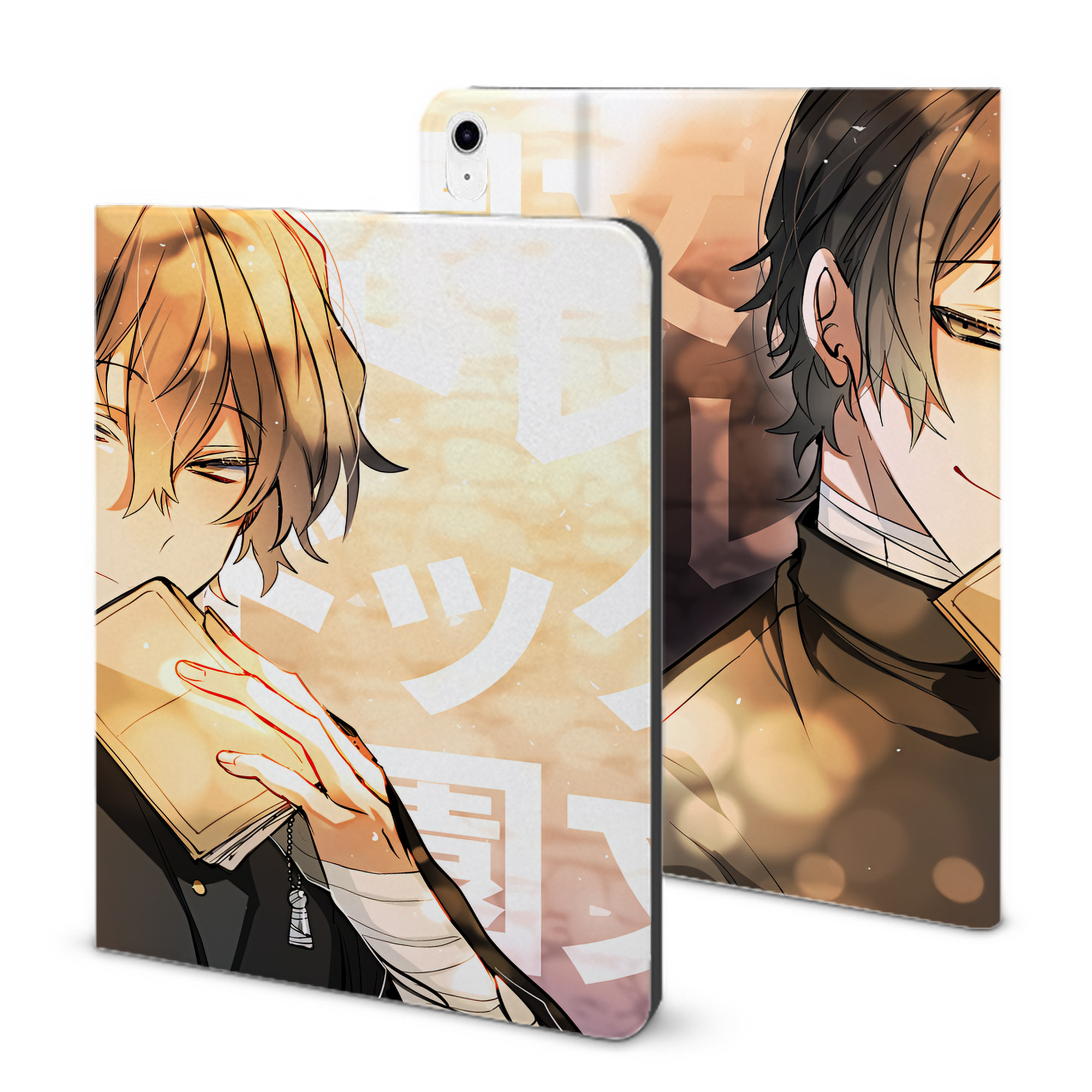 （画像用） 文豪ストレイドッグス Bungo Stray Dogs IPad ケース ブック型 PUレザー TPU 耐衝撃 軽量 薄型 ペン収納なし 全面保護 IPad 各モデル対応